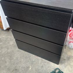  IKEA Malm 4 Drawer Dresser Black