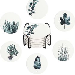 Plant Coasters for Drinks Absorbent with Holder