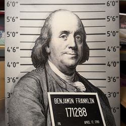 Ikonicks Benjamin Franklin Mugshot Canvas Print