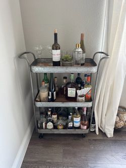 Galvanized Bar Cart