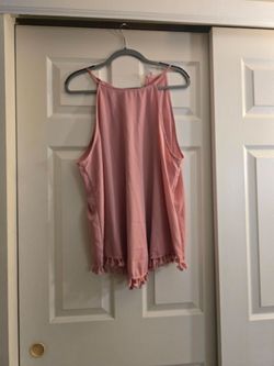 Pink Tassel Hem Top