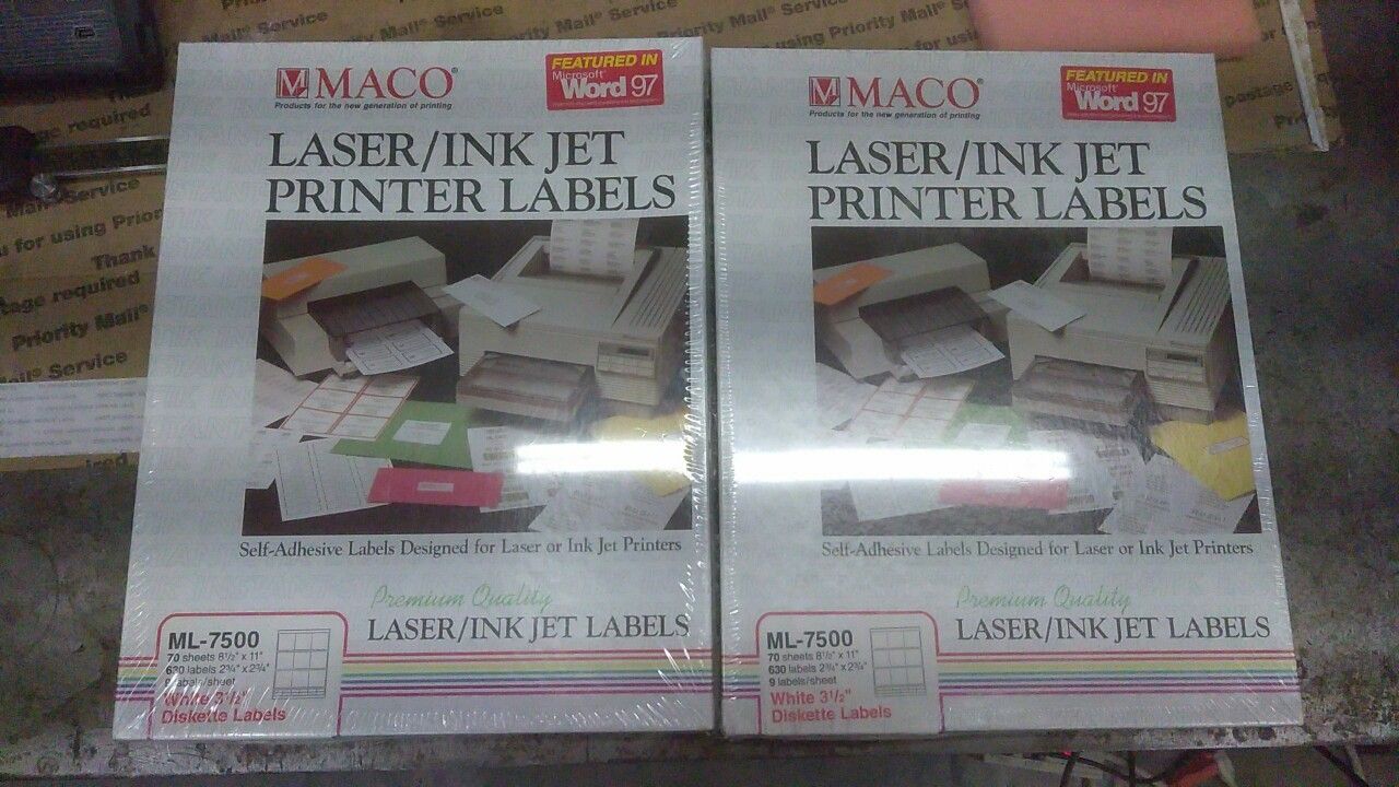 Vintage sealed macon ml-7500 3.5” diskette labels