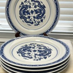 Five Chinese Porcelain Dinner Plates