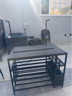 Table with storage and power outlet