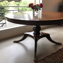 Antique Extendable Dining Table & 6-Piece Chairs
