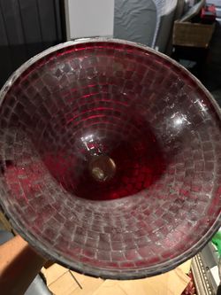 Red Mosaic Glass Lamp Shade