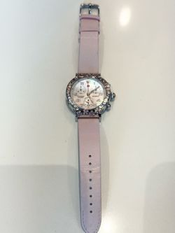 Michele Fleur Diamond & Pink Sapphires Chronograph Watch
