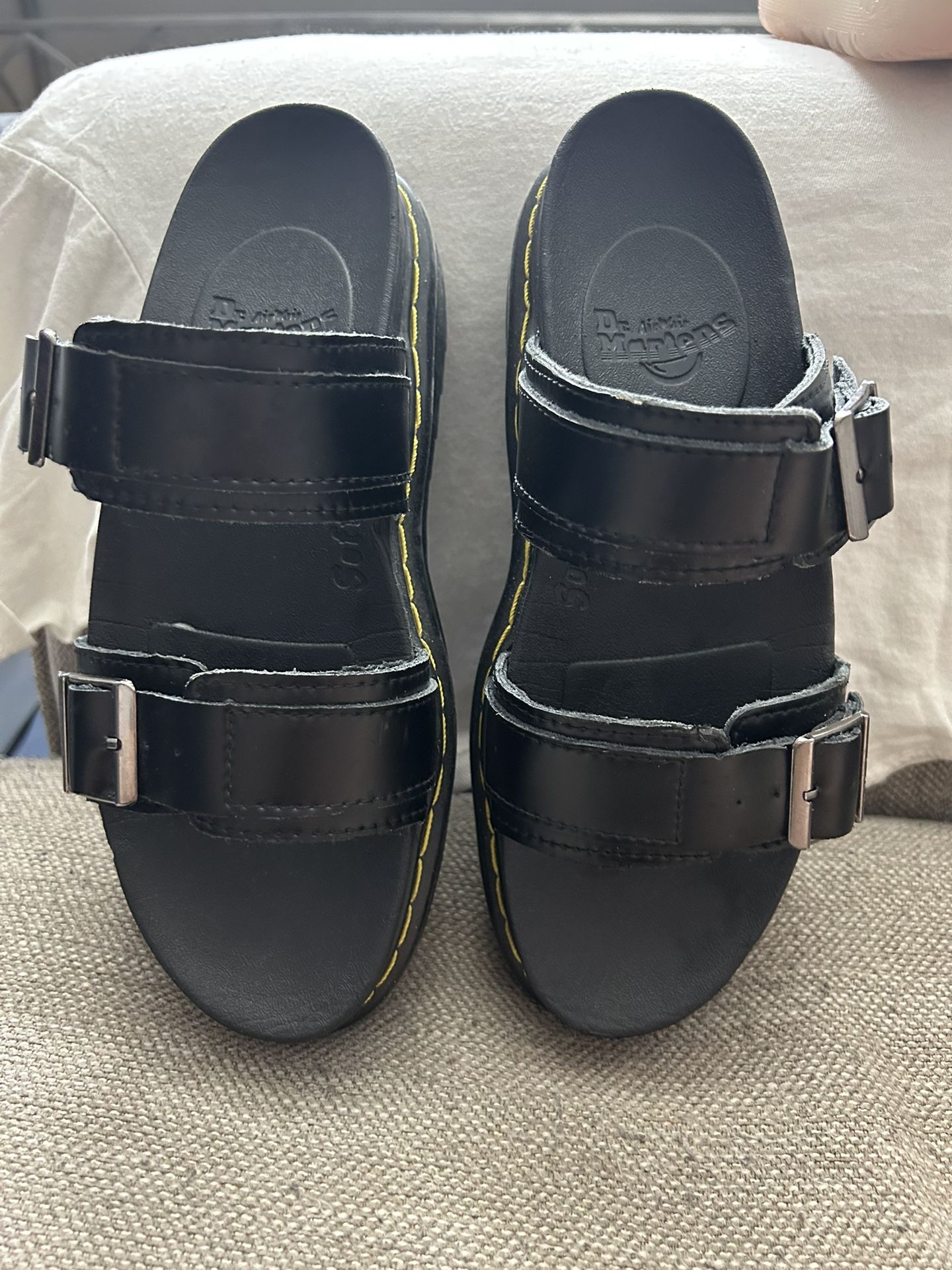 Dr. Martens Myles Il Ambassador Leather Buckled Sandals in Black woman’s size 40-9.5