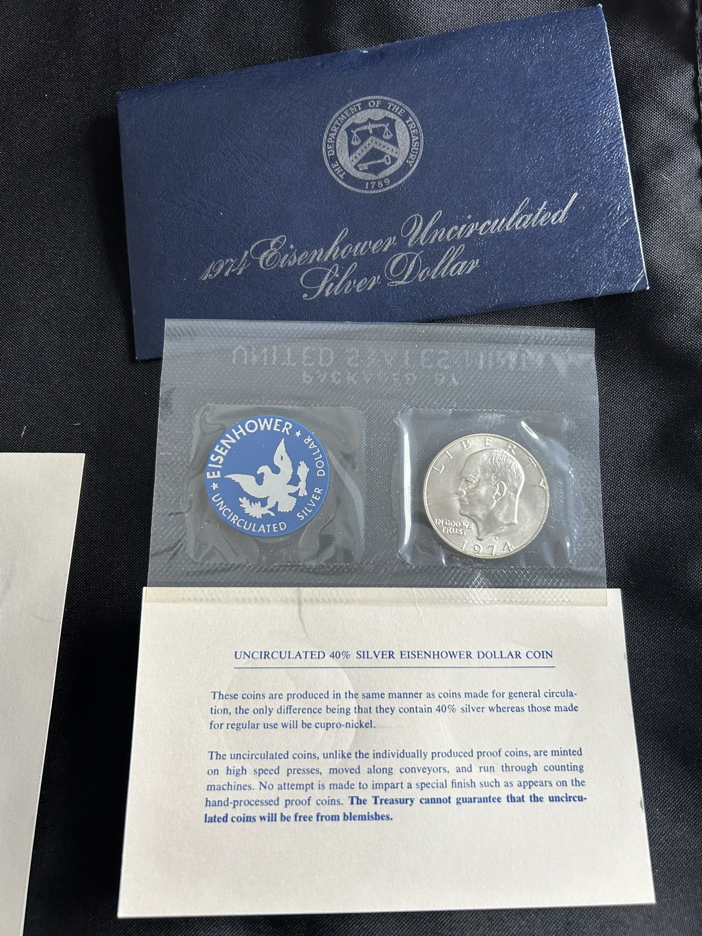 1974 Eisenhower Uncirculated 40% Silver Dollar