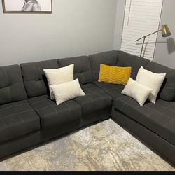 Large Grey Sectional Sofa - Seats 6