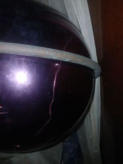 Vintage 30" tall Glazing Ball with Patina leaf Petal Base