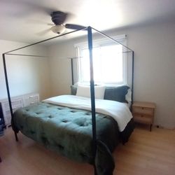 Black Metal Canopy Bed Frame King