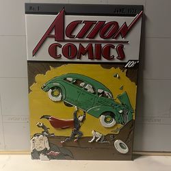 3D printed replica of Action Comic Superman 1