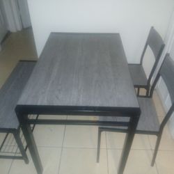 Table With Chairs And Bench