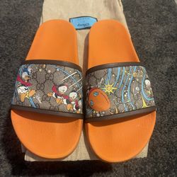 Gucci GG Men's x Disney Pursuit Donald Duck Slides Sandals Slippers