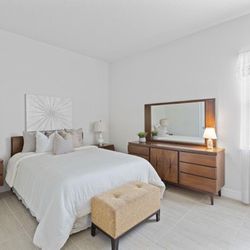 “Retro” Bedroom Furniture - Dresser w/Mirror, Tall dresser, Two (2) Nightstands and Headboard