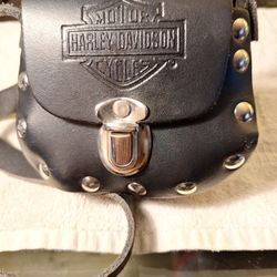 Harley Davidson Leather Pouch With Shouldet Strap