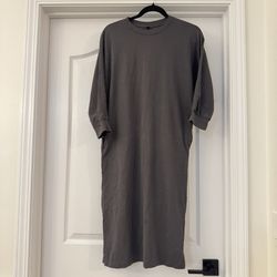 Uniqlo T-Shirt Dress Women X Small Gray Crew Neck Short Sleeve Cotton Short XS