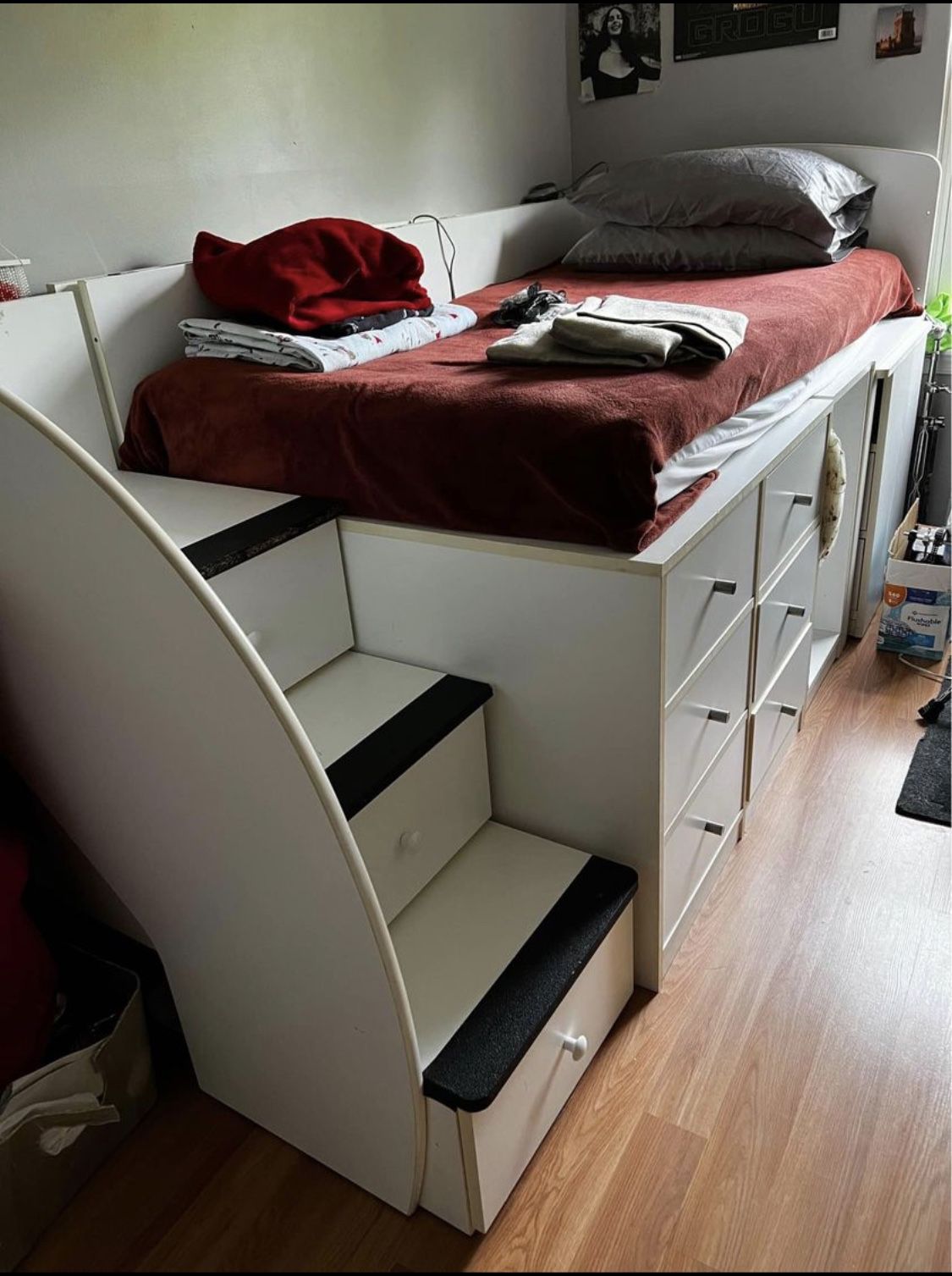 Captain’s Bed With Desk White Color