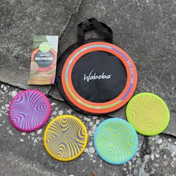 Waboba Backnine Disc Golf Set + 4 Wingman Foldable Silicone Discs – Bundle Lot