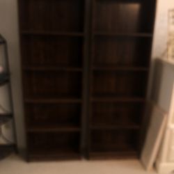 2 Matching 5 1/2 Foot Tall Bookshelves 
