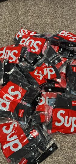 Black supreme socks 6-12 2 pairs in one pack