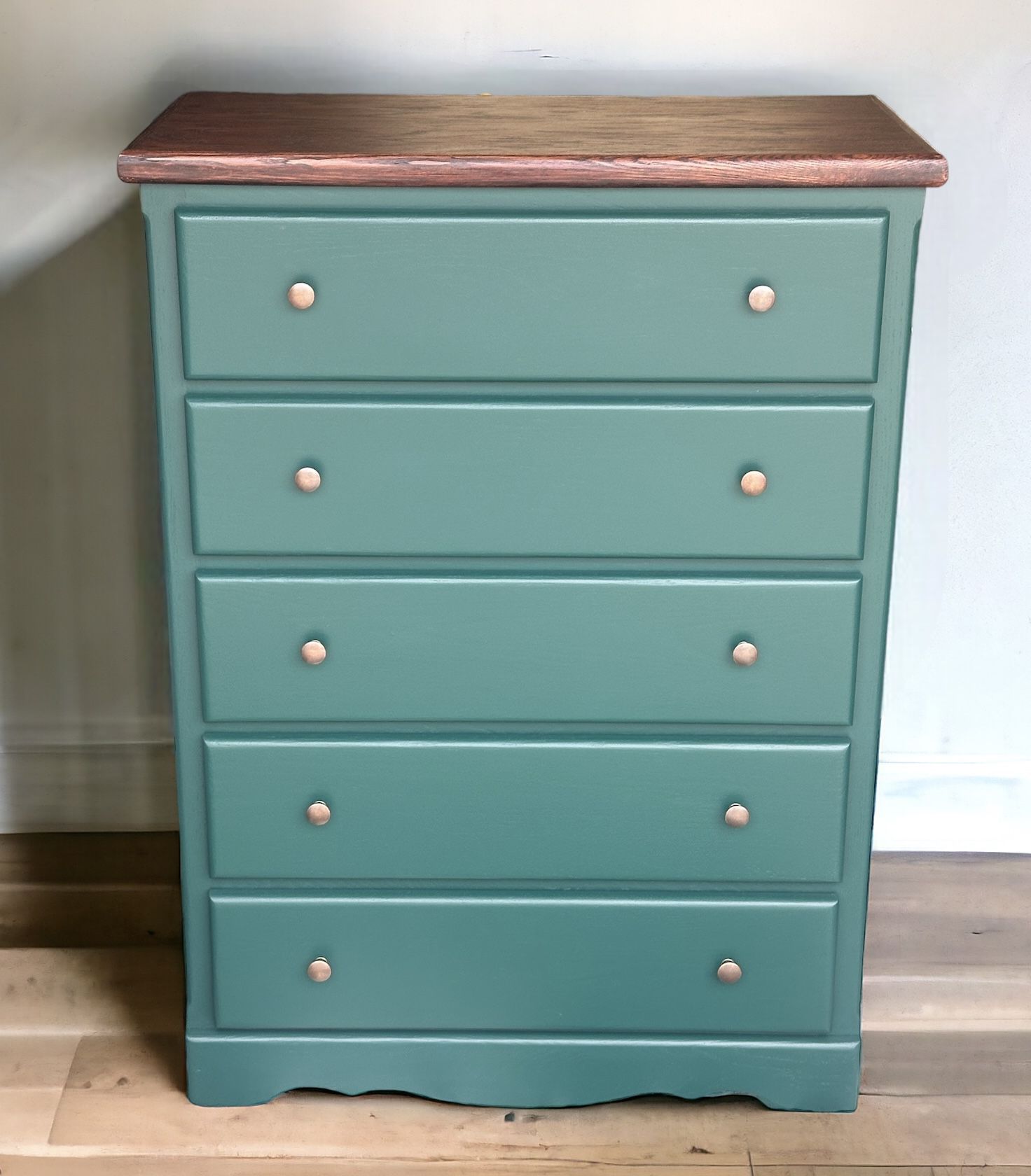 Newly Refinished Green Wood Dresser