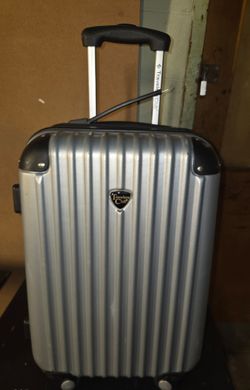 silver hardside carry-on from Travelers Club