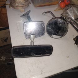 Misc Antique Side Mirrors And Rearview Mirror