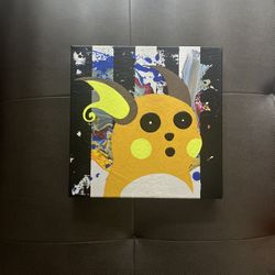 🎨 Hand-Painted Pokémon-Inspired Canvas Art – One-of-a-Kind Raichu Design