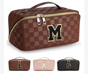 TOPEAST Initial Makeup Bag Cosmetic Bag
