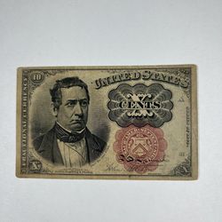 U.S. Fractional Note 10 Cent Denomination.