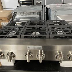 KITCHENAID 36 INCH WIDE GAS COOKTOP 