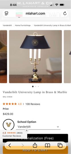 M. LaHart & Company, LTD. Vanderbilt Lamp