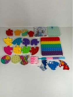 Pop it fidgets rainbow lot 23 sensory play