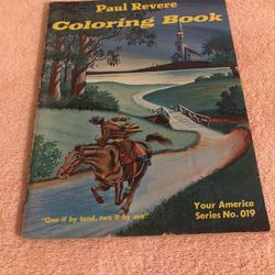 Vintage 1962 Your America Series Paul Revere Coloring Book #19 Uncolored 