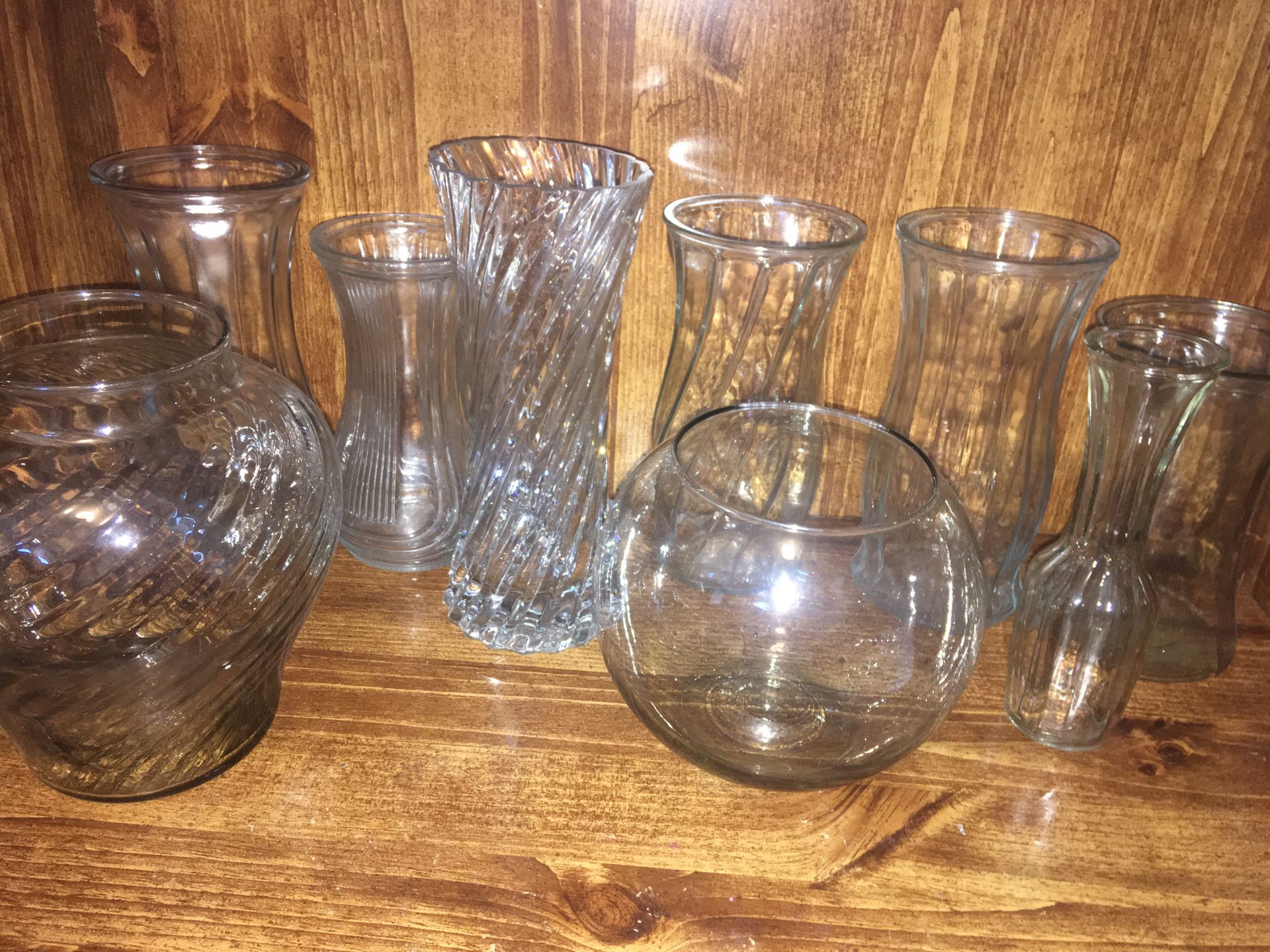 Clear Assorted Vases $3 Each