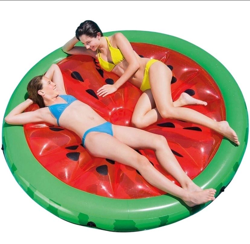 Intex Watermelon Inflatable Island Float 72" X 9" Pool Toy Fun Adults Kids New