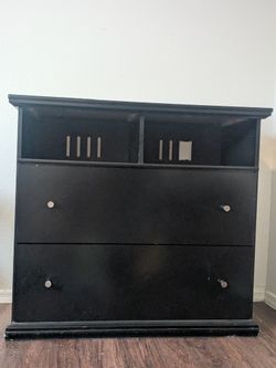 Solid wood dresser, dark wood