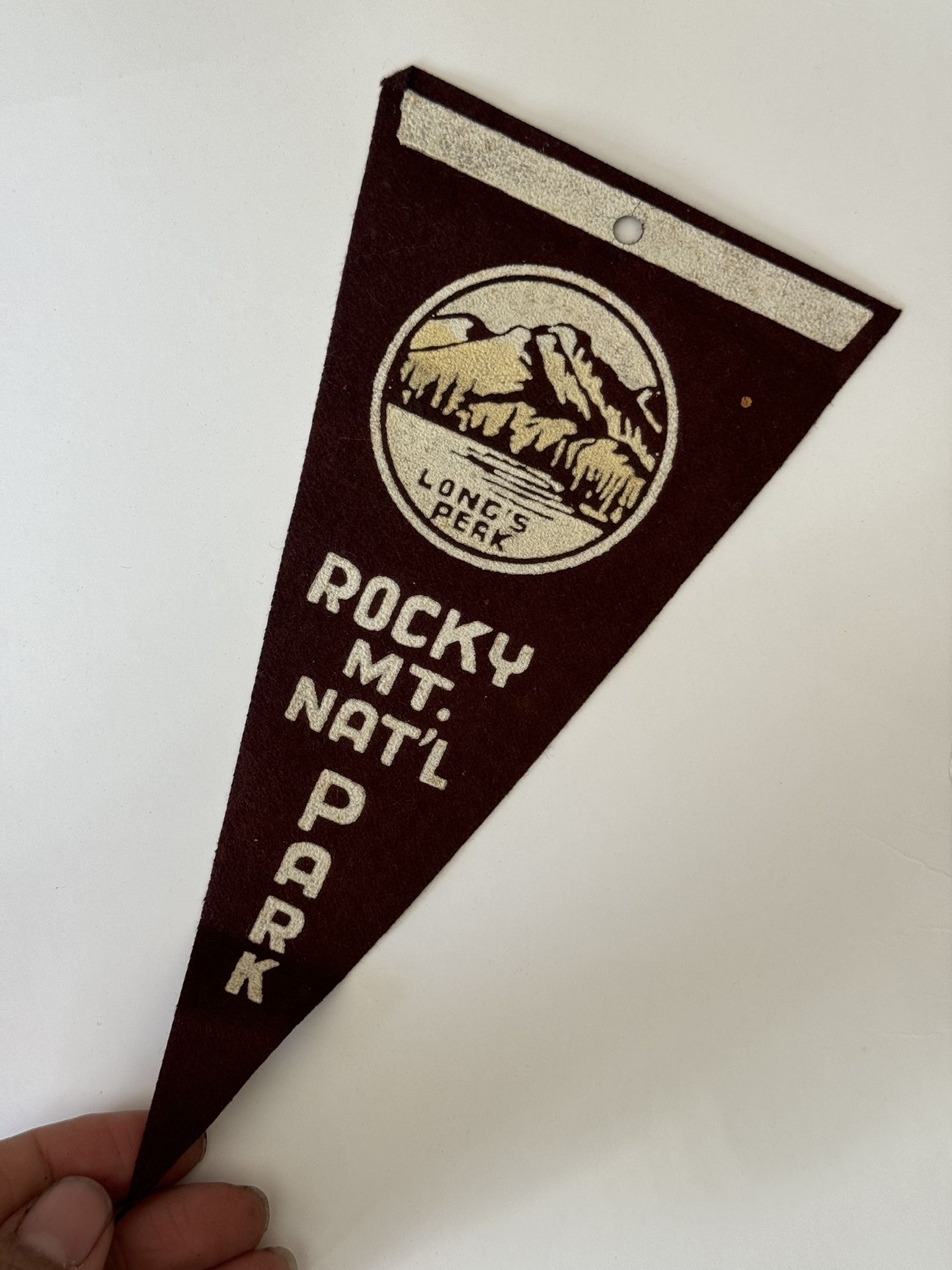 Vintage 1960s Rocky Mountain National Park Small Pennant