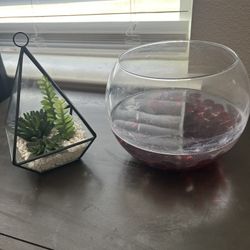 Fish Bowl + Grass Decor