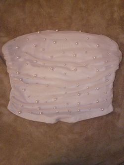 White Pearls Crop Top