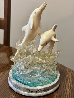 Elegant Dancers Dolphins Bradford Exchange Treasures of the Sea Vintage 2001 Lights Up See Description