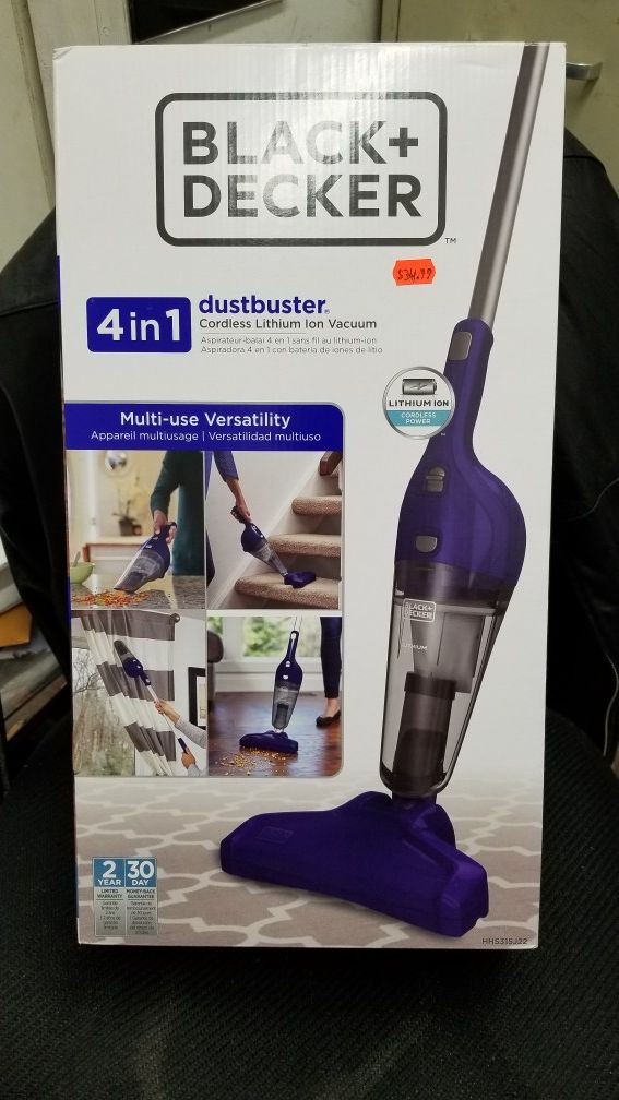 USED NO CHARGR BLACK+DECKER HHS315J22 Cordless 4-in-1 Stick Vacuum Cobalt Blue