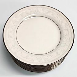 Noritake Trudy 7087 Bread & Butter Plates, Set of 9 – Ivory with Platinum Trim
