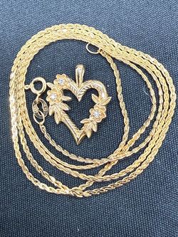14k Necklaces and 14k Heart Pendant