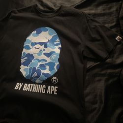 Black And Light Blue Bathing Ape T Shirt Size Medium 