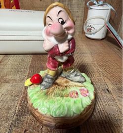 Vintage Disney Snow White And The Seven Dwarfs Grumpy Rotating Music Box