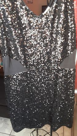 New black sequence dress