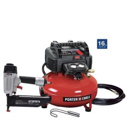 Porter Cable 6 Gal Pancake Compressor & 16g Brad Nailer